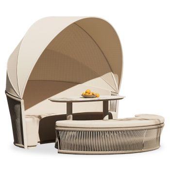 3-в-1 дейбед със сенник Лориен SM6397.01 бежов цвят