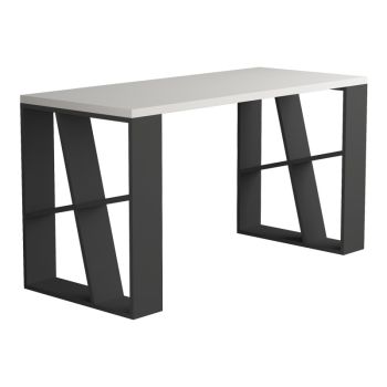 Бюро Хани 119-001251 цвят бяло-тъмно сиво