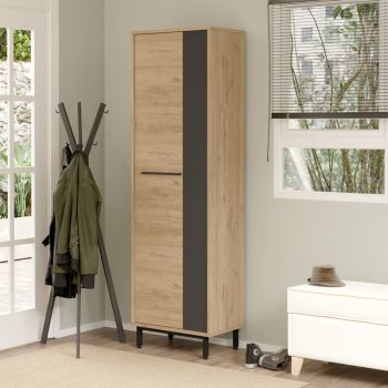 Шкаф за 18 чифта обувки 57.2x35.5x185.60 см 176-000207 натурал-антрацит