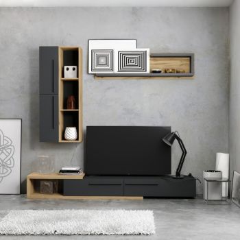 ТВ шкаф Калвадос 192-000048 цвят дъб-антрацит