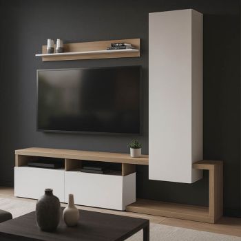 ТВ шкаф Леганто 230-000102 цвят натурал-бял