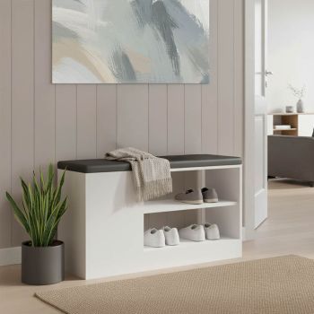 Шкаф за обувки канапе 90x30x46 см 230-000118 бял