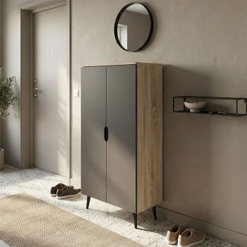 Шкаф за обувки Офелия 60x32.5x134.5 см 383-000151 натурал-антрацит