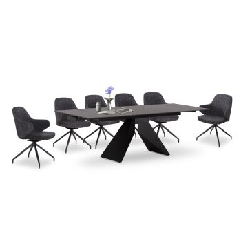 Комплект Домин II - SM21231 цвят орех-черен мрамор