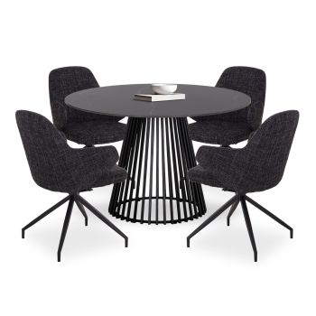 Трапезен комплект Мемнон SM21239 керамичен плот черен мрамор