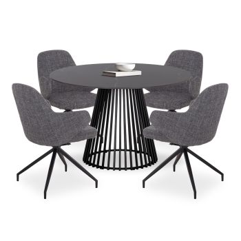 Трапезен комплект Мемнон SM21241 керамичен плот сив цвят