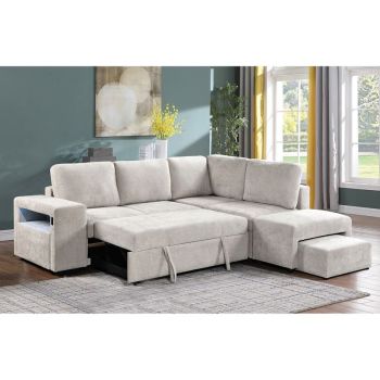 Разтегателен диван с десен ъгъл Флекси E9503.10 бежов цвят