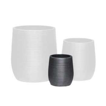 Саксия Флауър D23x26 см E6316.A цвят антрацит цимент