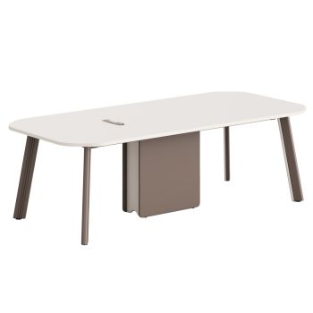 Конферентна маса 240х110 см Нюлайн HM18278 цвят кремаво бял-светло кафяв