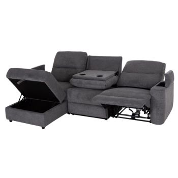 Електрически релакс диван с ляв ъгъл Синтия HM3308.03L сив цвят