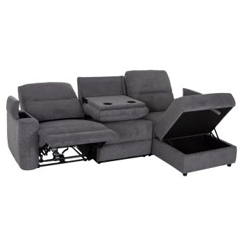 Електрически релакс диван с десен ъгъл Синтия HM3308.03R сив цвят