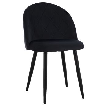 Стол Белла блек HM8731.14 кадифе черен цвят