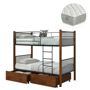 Двуетажно легло Райвен HM21336 цвят орех