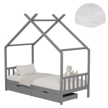 Легло с матрак Кларис HM21305.02 сив цвят