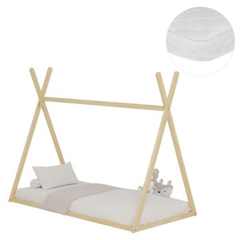 Легло с матрак Мънк HM21306 цвят натурал