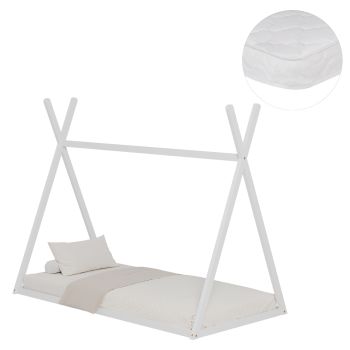 Легло с матрак Мънк HM21306.01 бял цвят