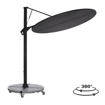 Въртящ се чадър Канопи ф2.2 м HM21285.01 графит алуминий и гранит