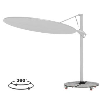 Въртящ се чадър Канопи ф2.2 м HM21285.02 бял алуминий и гранит 