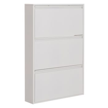 Метален шкаф за обувки Старк 71x15x103 см HM6633.02 бял цвят