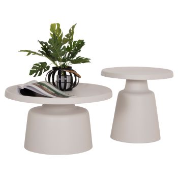 Комплект маси Ринко Φ50 и Φ70 см HM18304.01 бял цвят