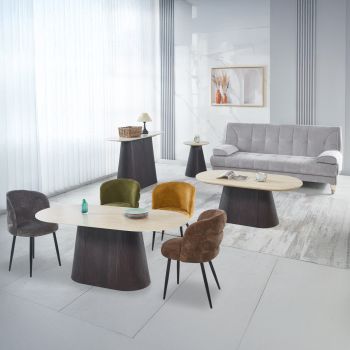 Комплект 3 маси и 1 конзола Катер HM21261 с керамичен плот травертин