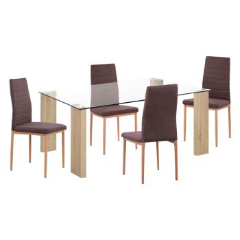 Трапезен комплект Лейди HM11595 цвят кафяв-натурал