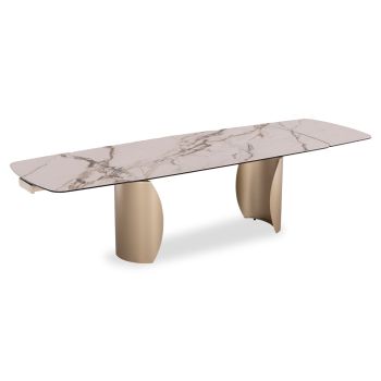 Разтегателна маса Обсешън SM18086 цвят златист-бял мрамор