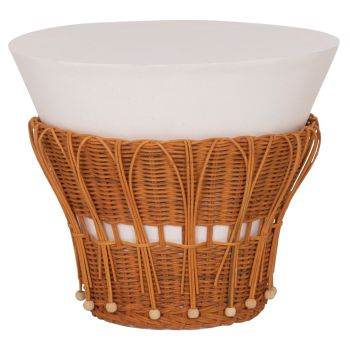 Маса Перал ф42х36 см HM18164.02S бял фиброцимент с ратан