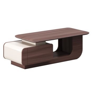 Офис кафе маса 140х60х45 см Президент HM2150 орех-бежов цвят