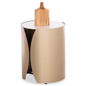 Помощна маса Обсешън SM18090 цвят бял мрамор-шампанско