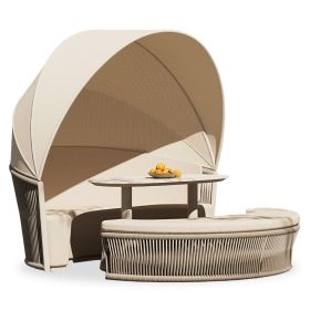 3-в-1 дейбед със сенник Лориен SM6397.01 бежов цвят