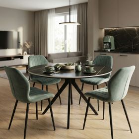 Трапезен комплект Желур-Орбитал 200-001588 цвят черен мрамор-зелен