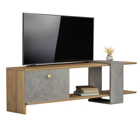 ТВ шкаф Хенри HM8900.13 цвят сив-натурал