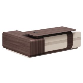 Бюро Президент 240х180 см с десен ъгъл HM2146R орех-бежов цвят