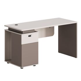 Бюро с ляв шкаф 120х60 см Нюлайн HM18274L цвят кремаво бял-светло кафяв