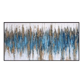 WALL PAINTING ABSTRACT (BLUE) HM4574.02 BEIGE PS FRAME-CANVAS 142x4.5x72Hcm.