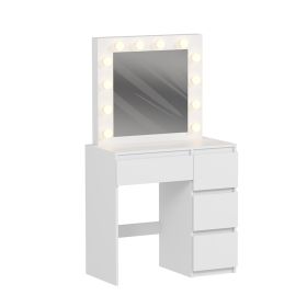 Тоалетка Кейт с LED светлини HM2499.03 бял цвят