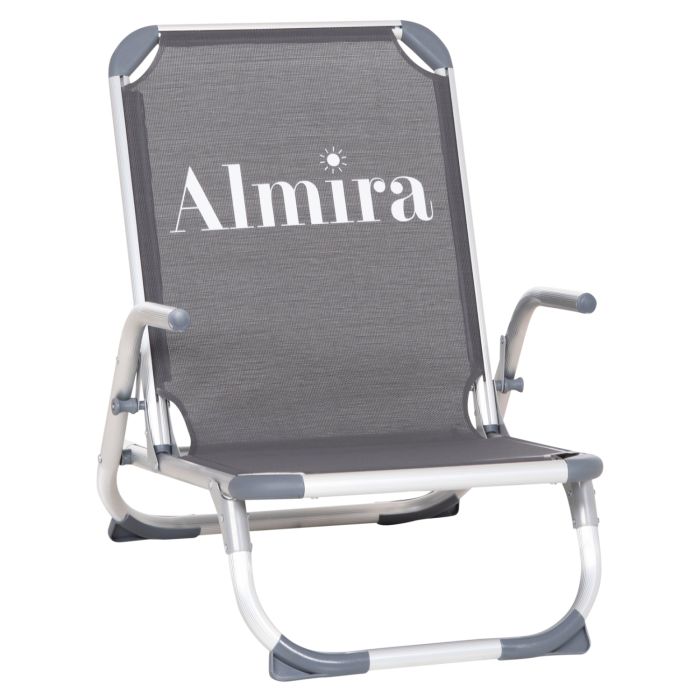Плажен сгъваем стол Алмира HM5053.10 сив цвят