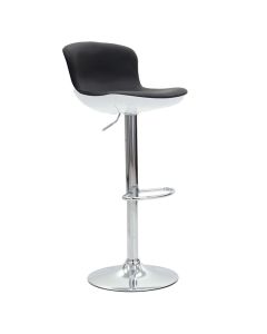 Бар стол Кози 001-000070 цвят черен-бял-хром