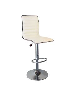 Бар стол Алфи ΕΜ970.1 бял цвят еко кожа