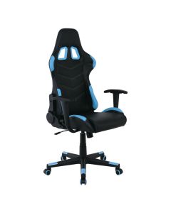 Геймърски стол ΕΟ541.2 черен и сини елементи