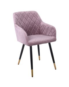 Кресло Рена кадифе ΕΜ785.1 розов цвят