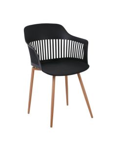 Кресло Луиз ΕΜ165.Ν2W цвят черен-натурал