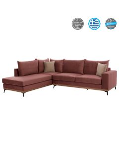 Ъглов диван Месина - ляв ъгъл HM3253.02L розов цвят