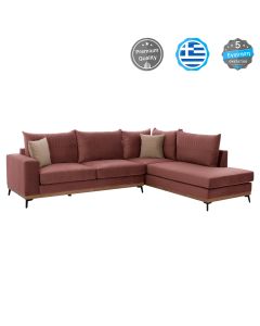 Ъглов диван Месина - десен ъгъл HM3253.02R розов цвят