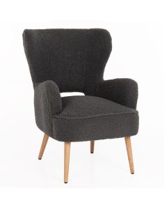 Кресло Майли букле HM8394.21 сив цвят