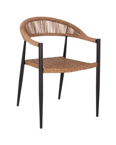 Алуминиево кресло HM5854.15 цвят кафяв-черен