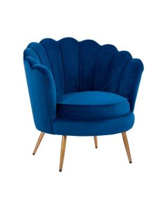 Кресло Шел голд HM8493.08 синьо кадифе