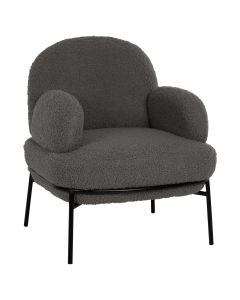 Кресло Агнес букле HM9525.21 цвят сив-черен