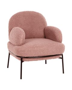Кресло Агнес букле HM9525.22 цвят розов-черен
